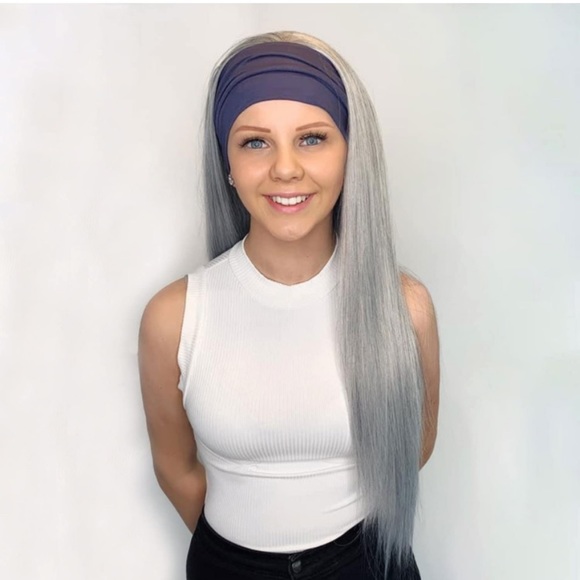 Straight Silver Grey Headband Wigs - Picture 1 of 6